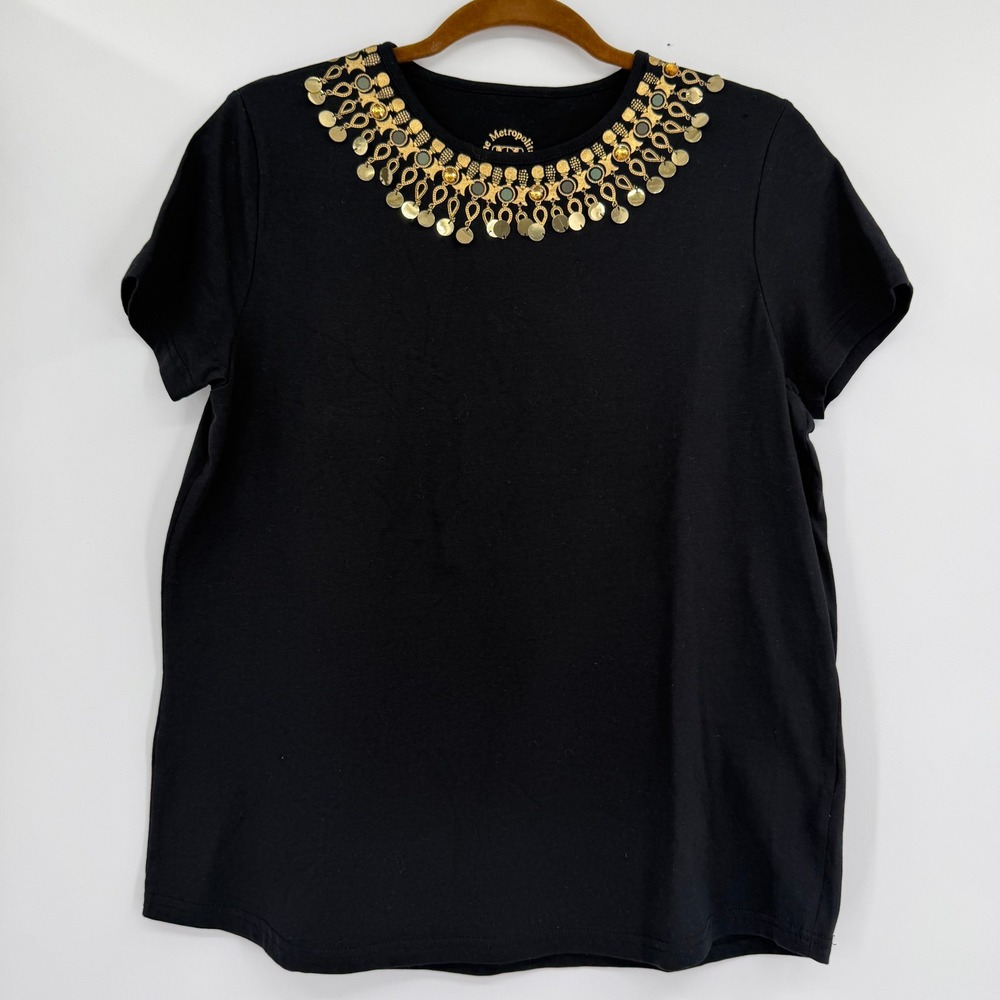 Metropolitan Museum of Art Afghanistan Hidden Treasures Sequin T-Shirt Black XL